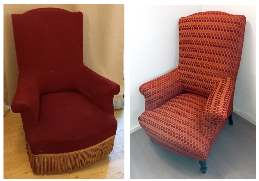 Recouverture d'un fauteuil de style anglais